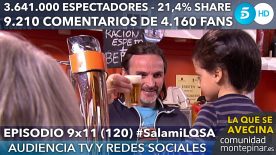 LQSA 9x11 Audiencias