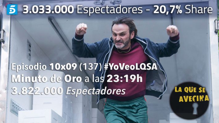 LQSA 10x09 - Audiencias con Minuto de Oro