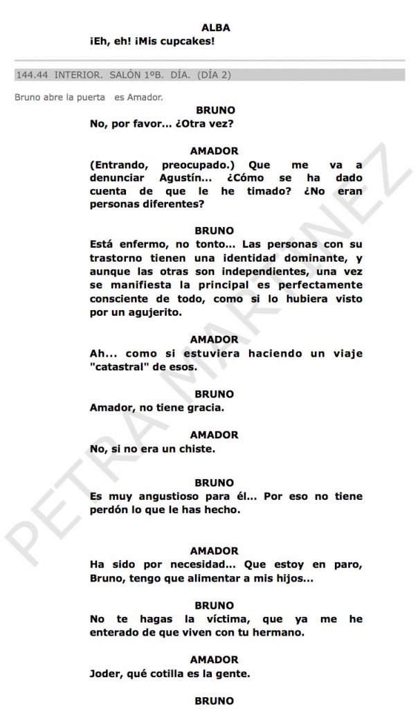 Filtrado Guión del 11x03 de LQSA - Escaleta